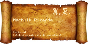 Machnik Rikarda névjegykártya